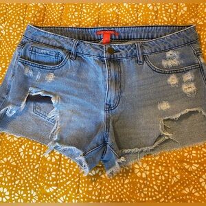 Distressed Chelsea & Violet Denim Shorts